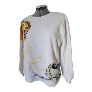 Disney Lady and The Tramp Crew Neck Sweatshirt Size XS Oversized